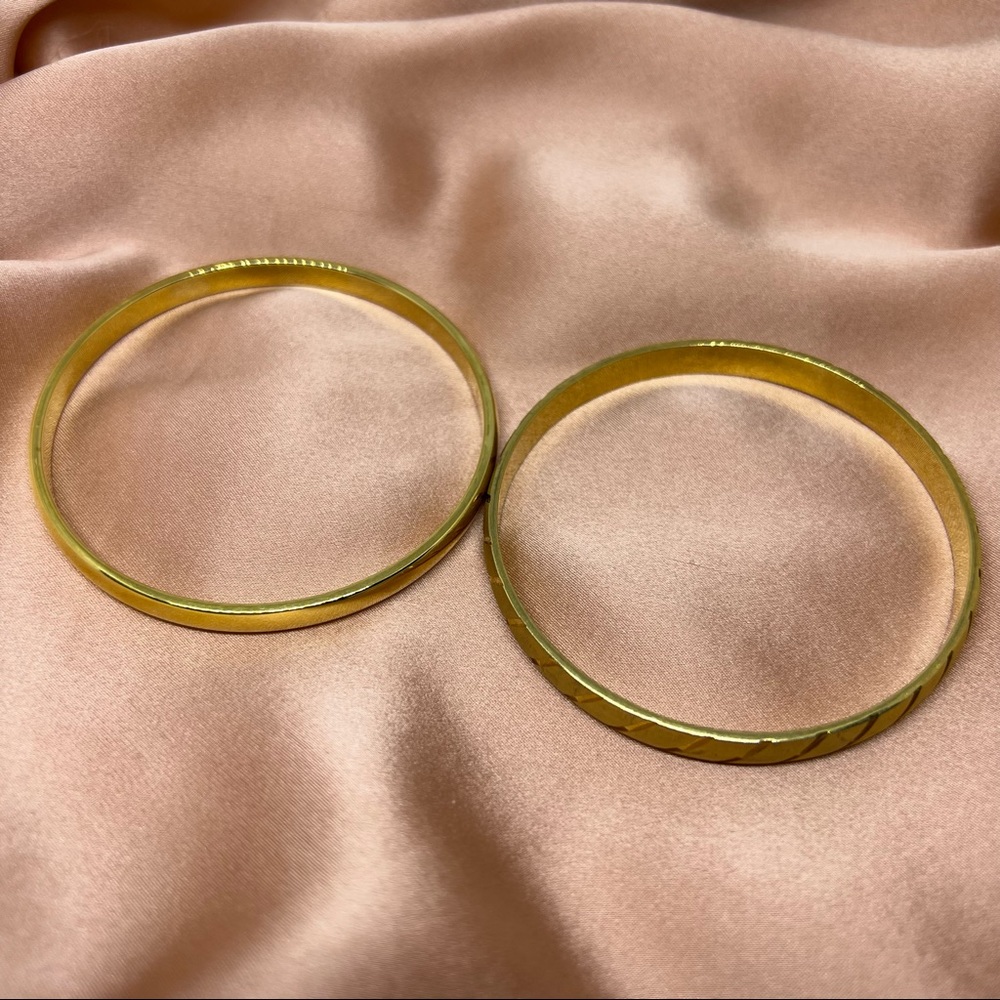 Vintage Monet Medium Set Of Two Gold Toned Bangles - image 2